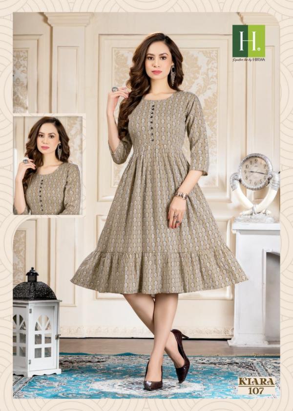 Hirwa Kiara Fancy Wear Rayon Designer Kurti Collection